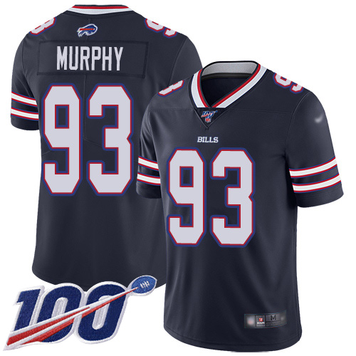 Men Buffalo Bills 93 Trent Murphy Limited Navy Blue Inverted Legend 100th Season NFL Jersey